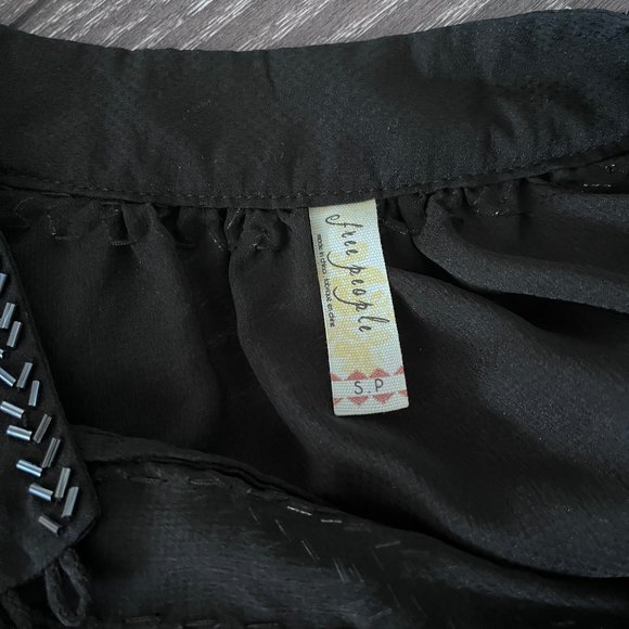 NWT Free People black blouse top shirt small - Picture 3 of 6